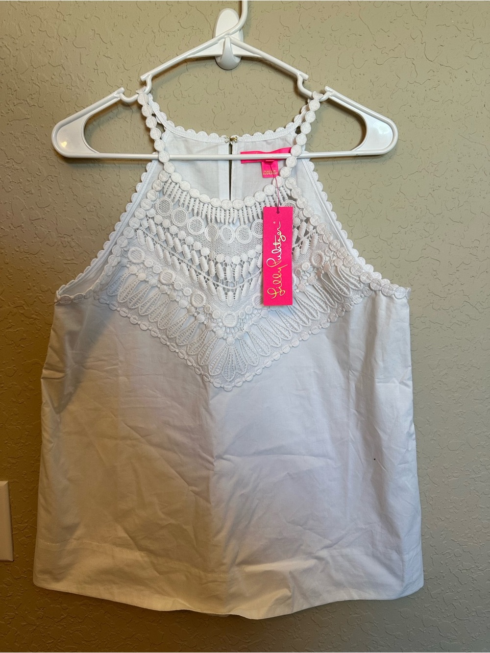 Lilly Pulitzer White Crochet Halter Camisole